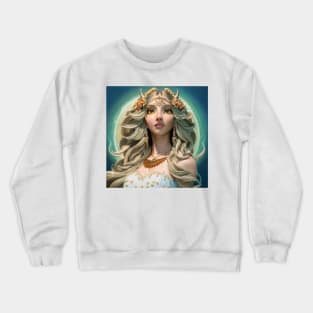 Photorealistic Owl Goddess Crewneck Sweatshirt